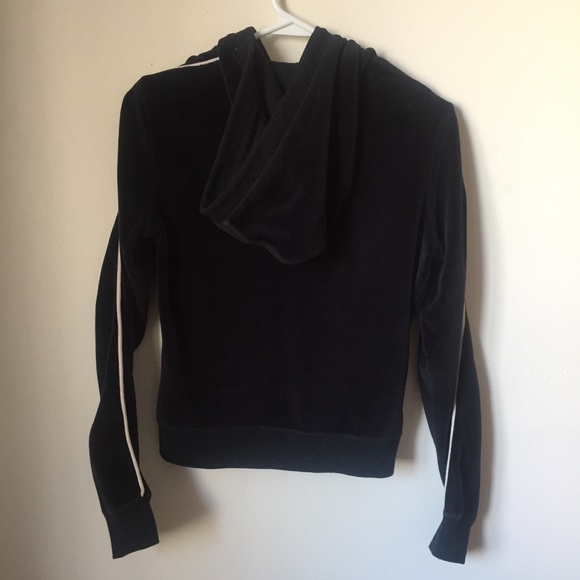Black Velour Hoodie - Picture 2 of 5